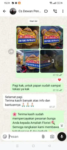 Testimonial Papan Bunga Pernikahan sukatali